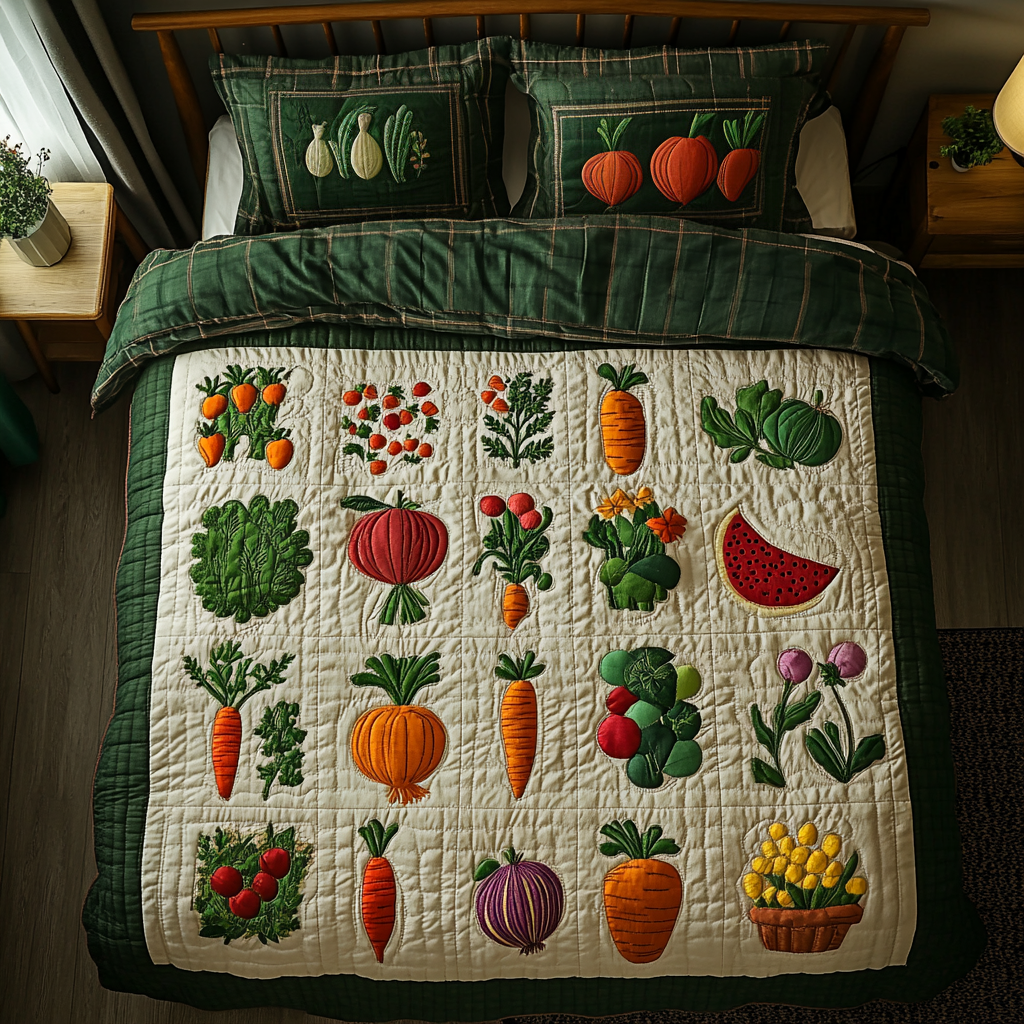 Farm Fresh Quilted Bedding Set Farmhouse Style Bedroom Decor Awesome Christmas Gifts 2025