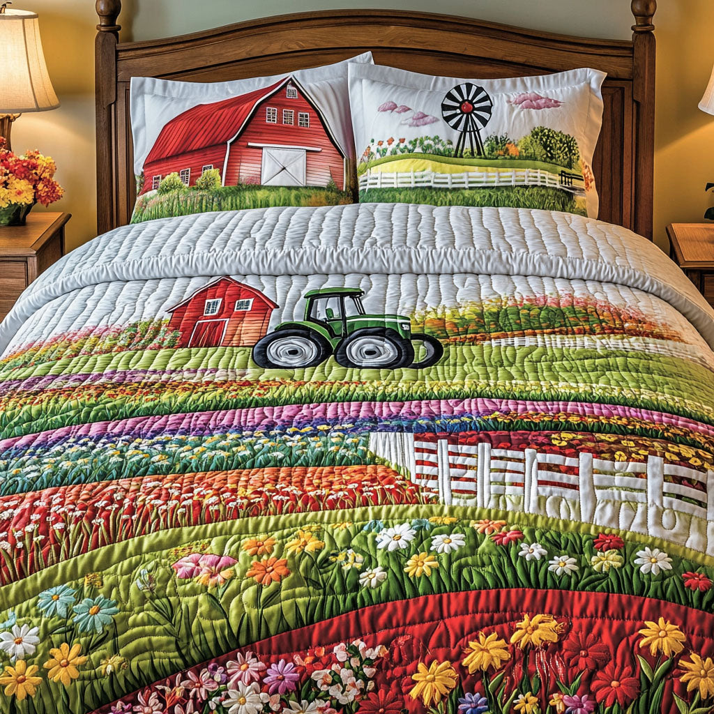 Farm Fresh Quilted Bedding Set Stylish Bedding Merch Gift for Home Lovers