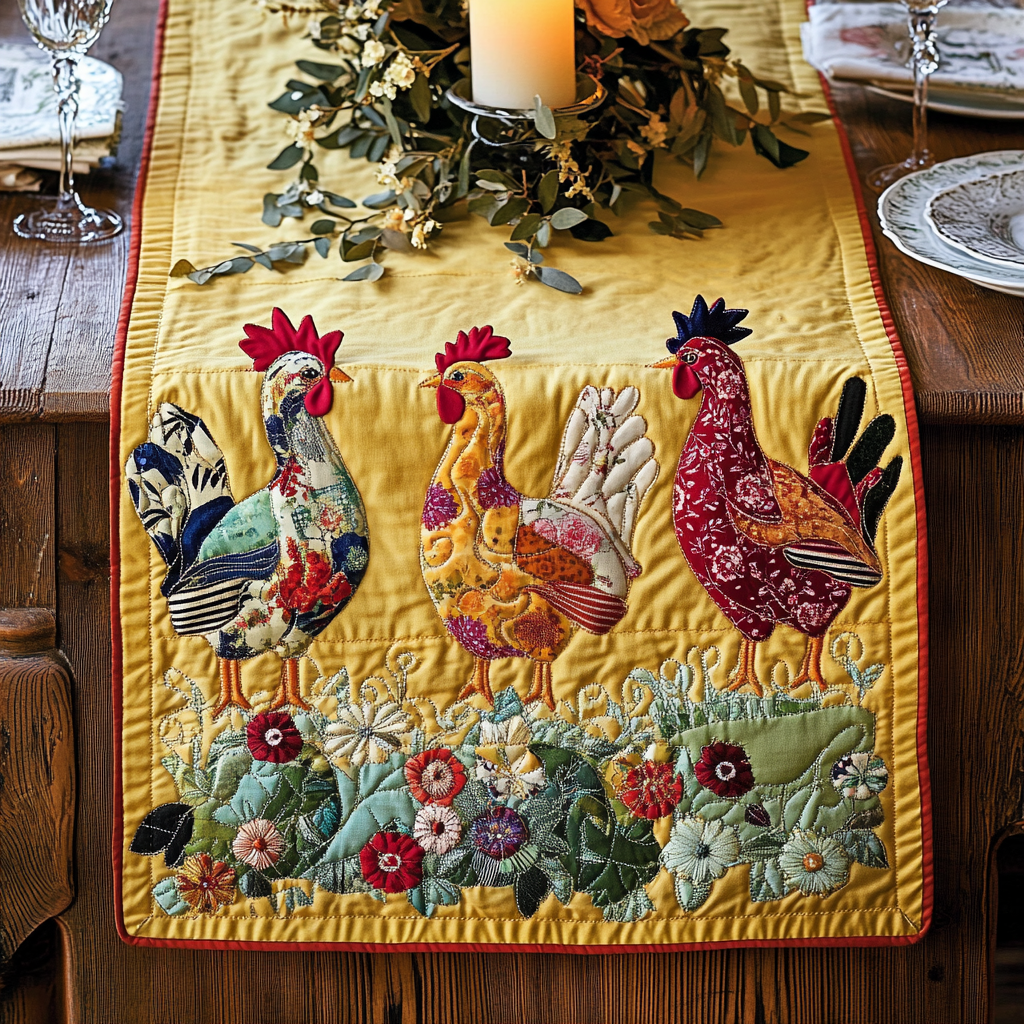 Farm Fresh Quilted Table Runner Dining Table Decor Ideas Gifts For Hen Lovers