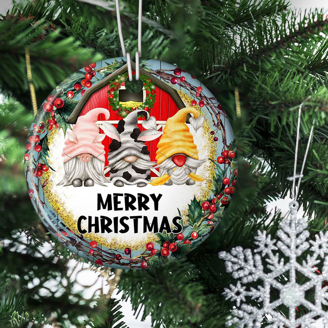Farm Gnome Merry Christmas Ornament Christmas Tree Decorations Ideas 2024