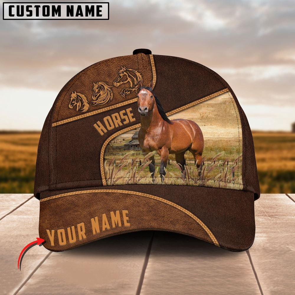 Farm Horse Customized Name Brown Cap Farm Cap Farmer Baseball Cap Gift For Farmer