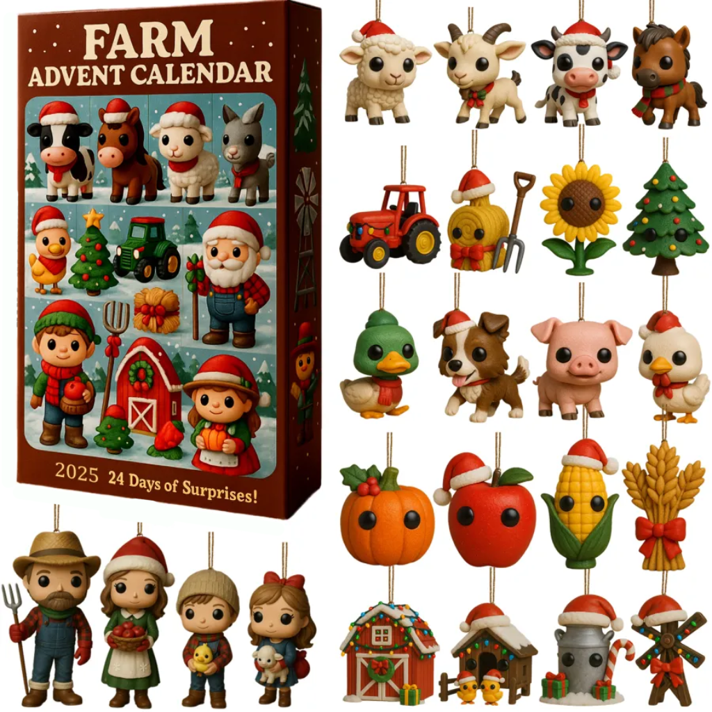 Farm Land Ornament Advent Calendar Xmas Calendar Countdown Animal Christmas Gifts