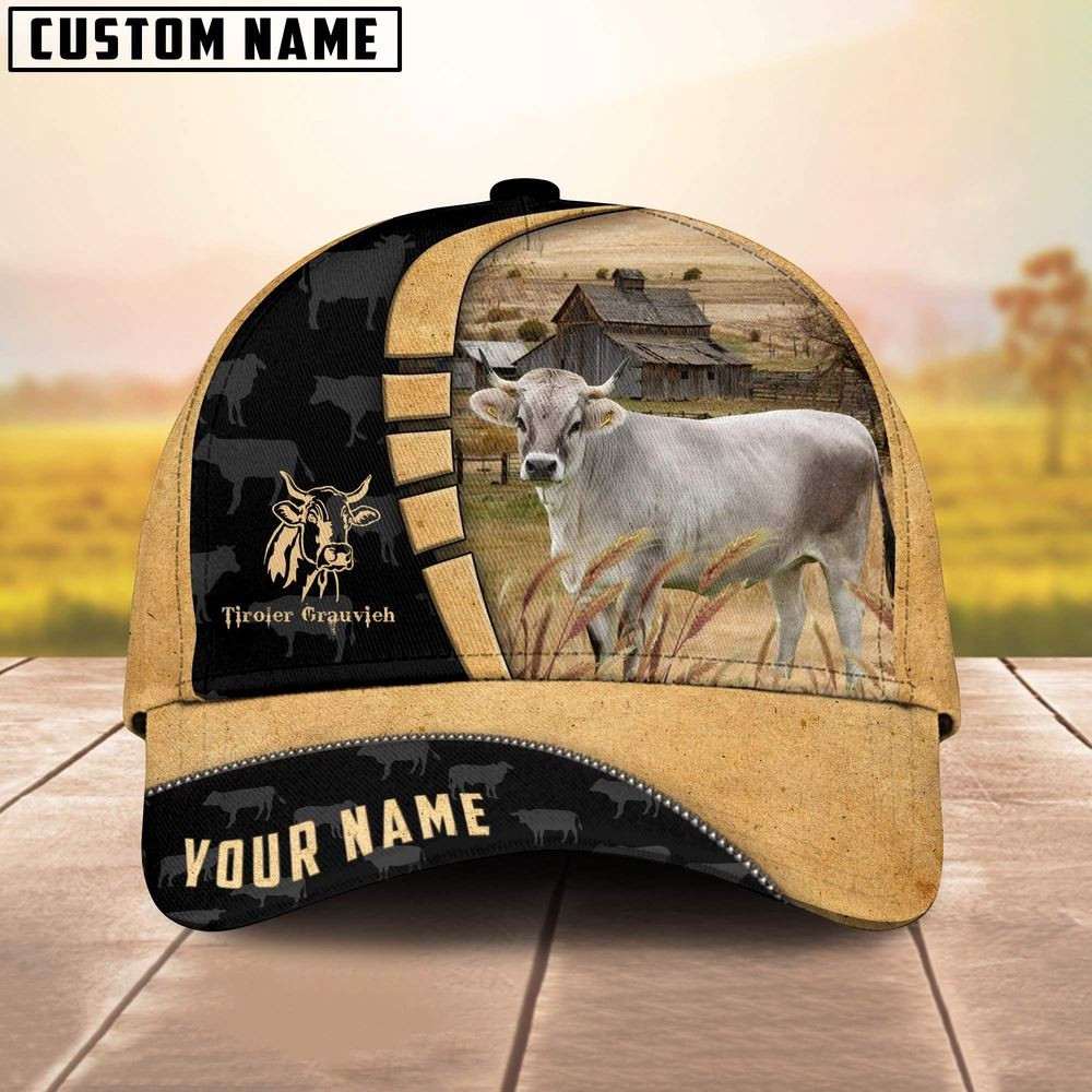 Farm Tiroler Grauvieh Custom Name Retro Cap Farm Cap Farmer Baseball Cap Gift For Farmer