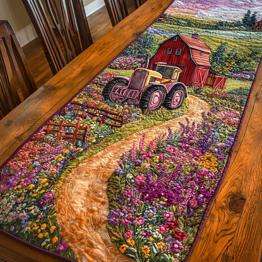 Farm Tractor Path Quilted Table Runner Dining Room Table Decor Ideas Tractor Famers Christmas Gifts
