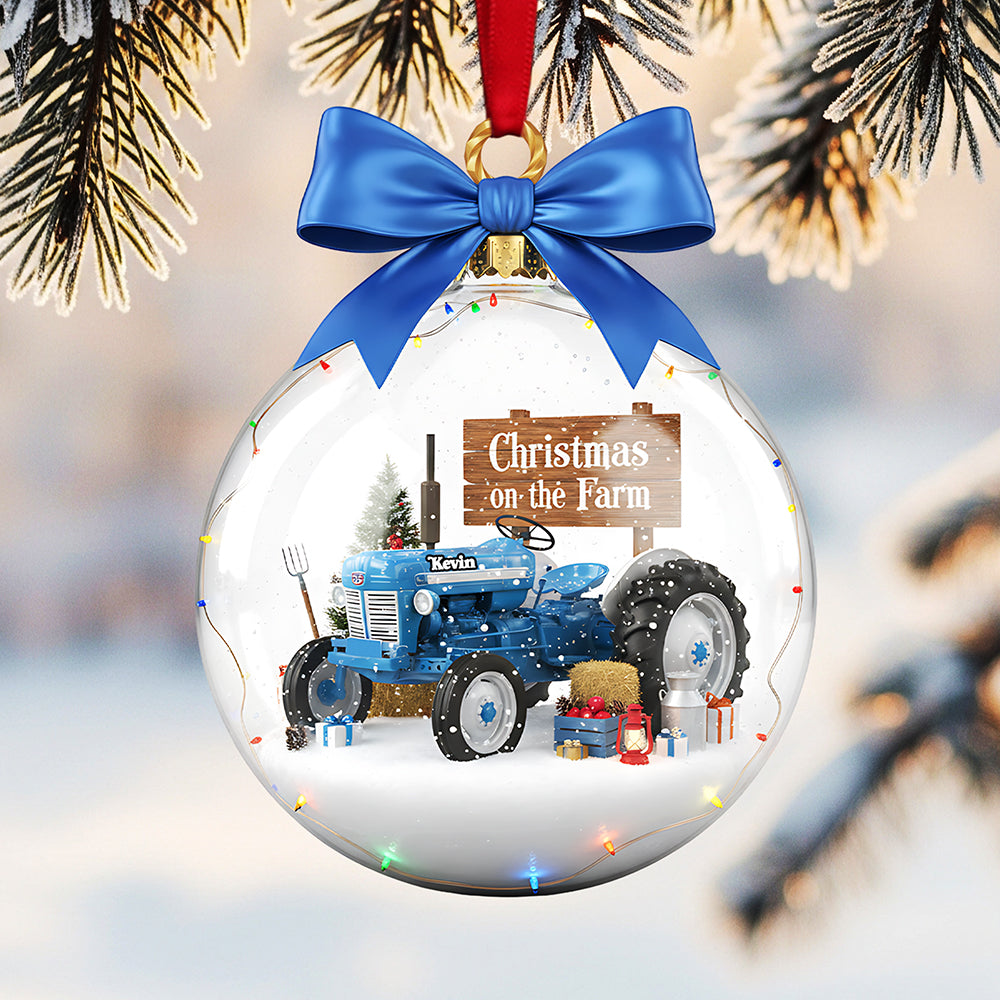 Farm Tractors Acrylic Ornament, Personalized Gifts For Christmas - Cute Christmas Tree Gift Idea
