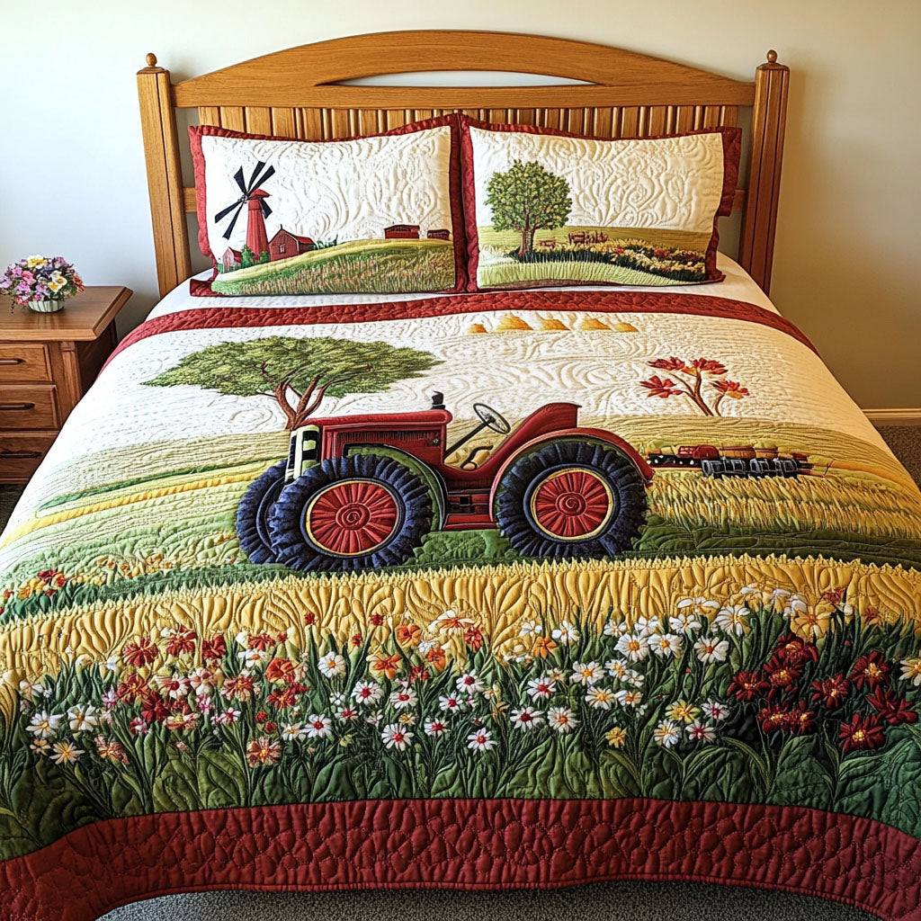 Farmall Vista Quilted Bedding Set Bed Room Decoration Tractor Related Gifts