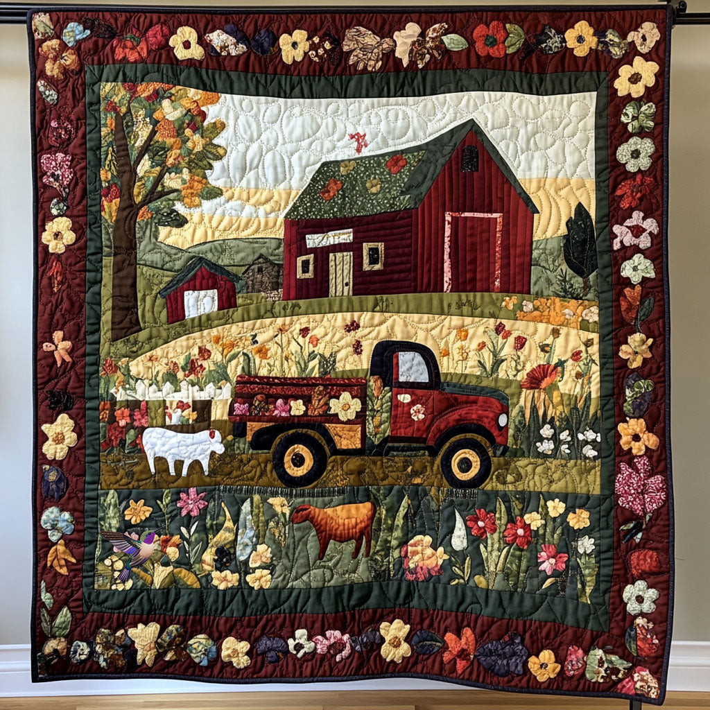 Farmer Field Holiday Christmas Quilt Blanket Unique Gifts For Farmers