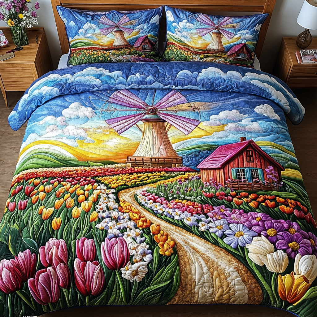 Farmhouse Bliss Quilted Bedding Set Luxury Bedding Set with Pillow Covers Included