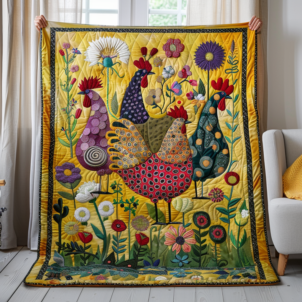 Farmhouse Blooms Quilted Blanket Presents For Chicken Love