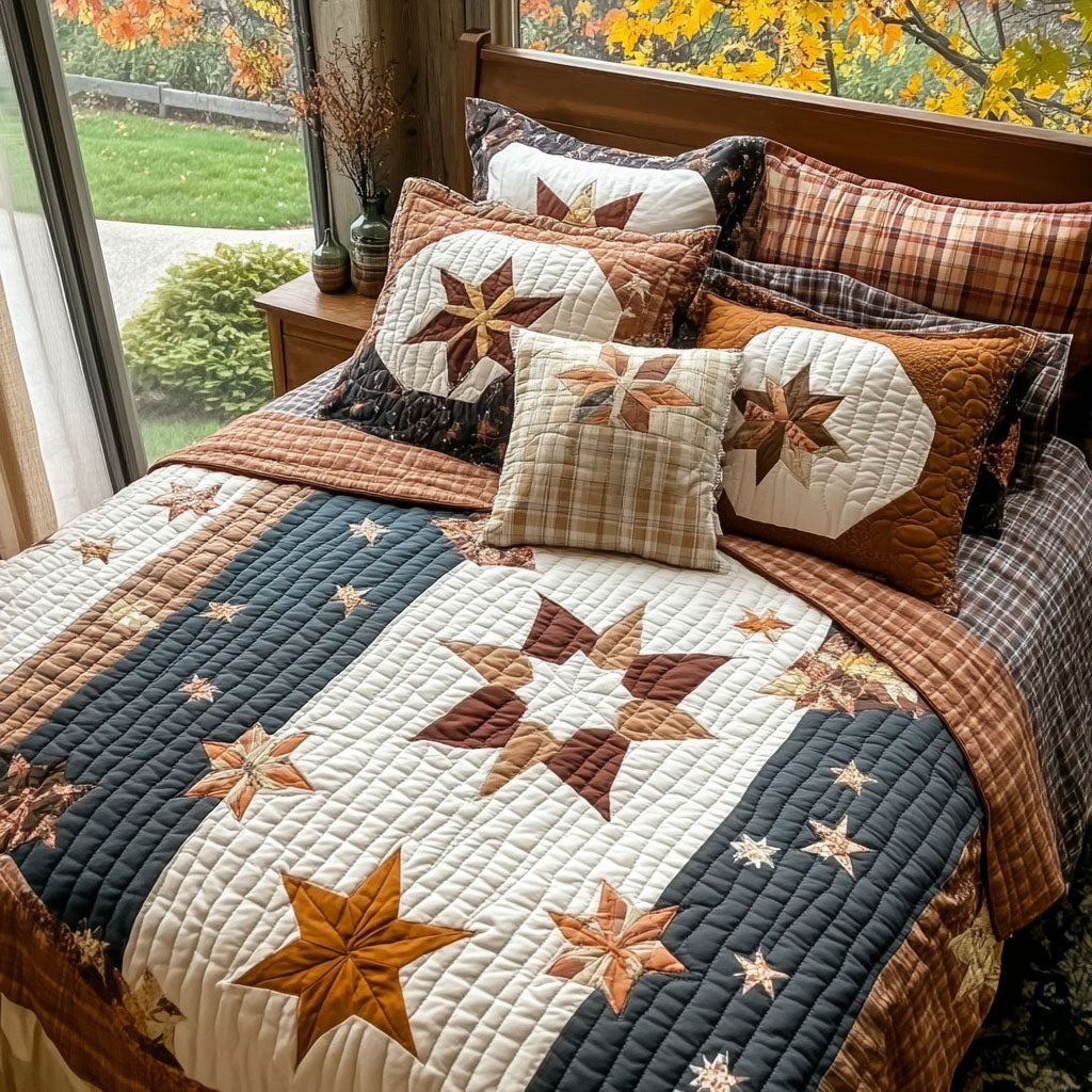 Farmhouse Glow Quilted Bedding Set Rustic Bedroom Decor Unique Christmas Gifts 2025