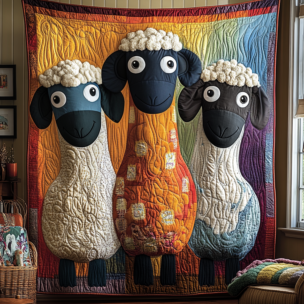 Farmhouse Laughter Sheeps Quilted Blanket Best Couch Throw Blanket Sheep Christmas Presents