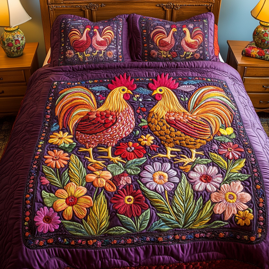 Farmyard Charm Quilted Bedding Set Perfect Bedroom Gift Set to Show You Care