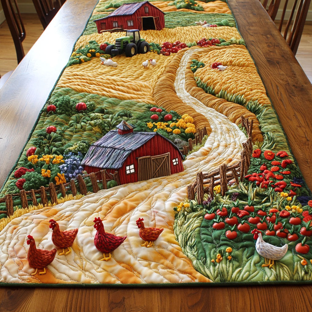 Farmyard Day Quilted Table Runner Dining Table Ideas Tractor Gifts For Men