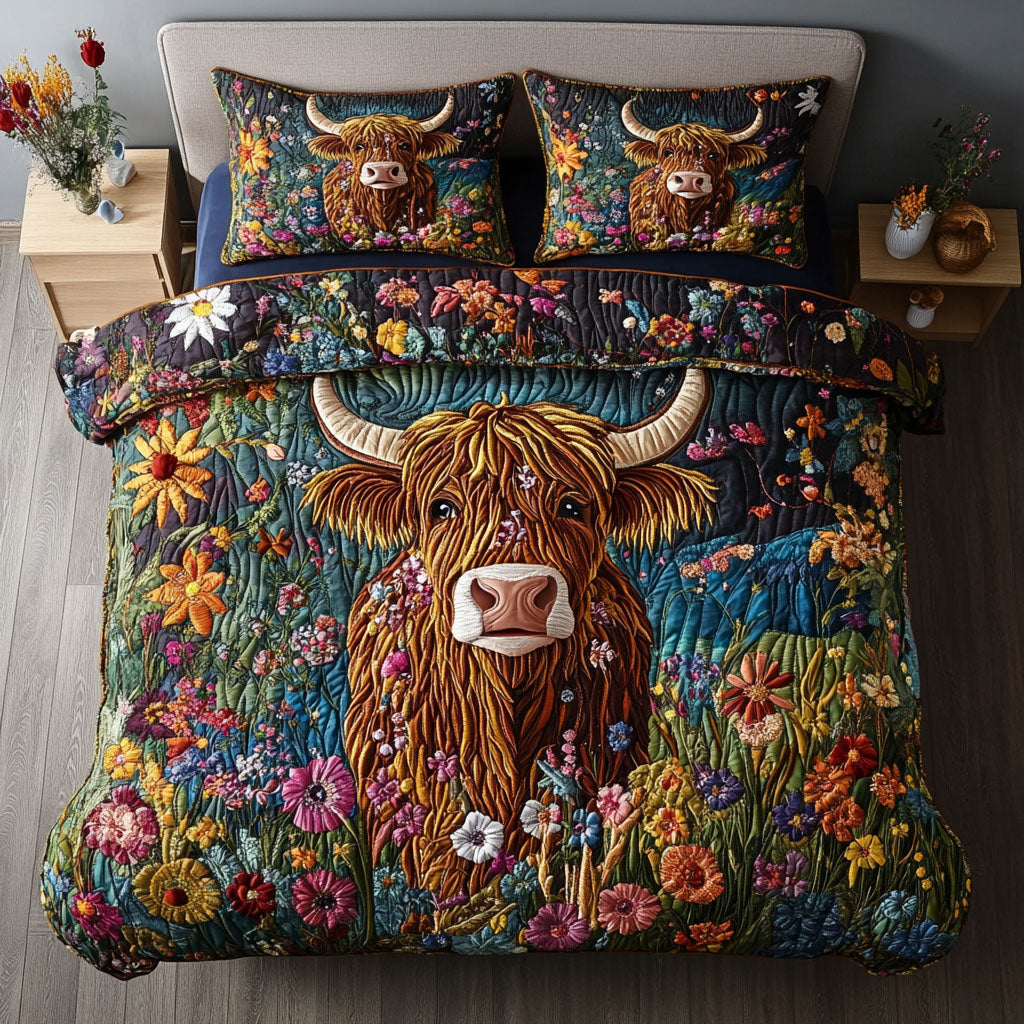 Farmyard Delight Quilted Bedding Set Cute Bedroom Decor Cow Gifts For Women