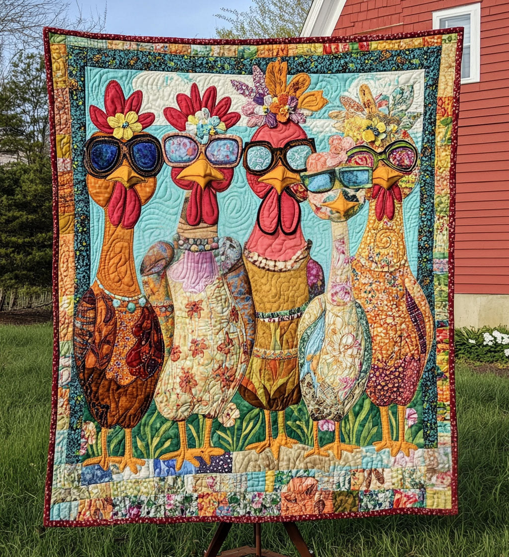 Farmyard Fashion Quilted Blanket Chicken Gifts For Chicken Lovers