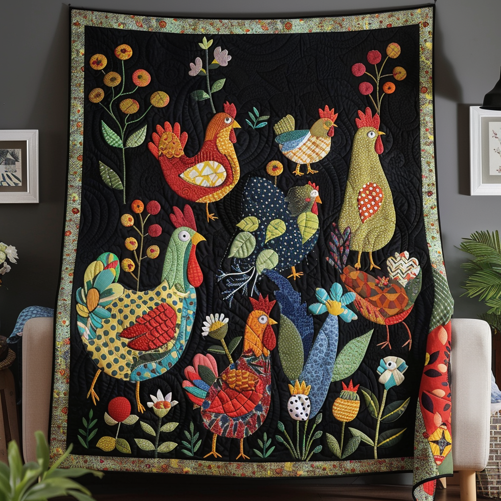 Farmyard Friends Quilted Blanket Gifts For Chicken Owners