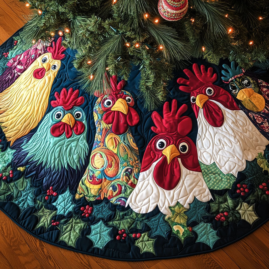 Farmyard Holiday Quilted Christmas Tree Skirt Christmas Hearth And Home Decor