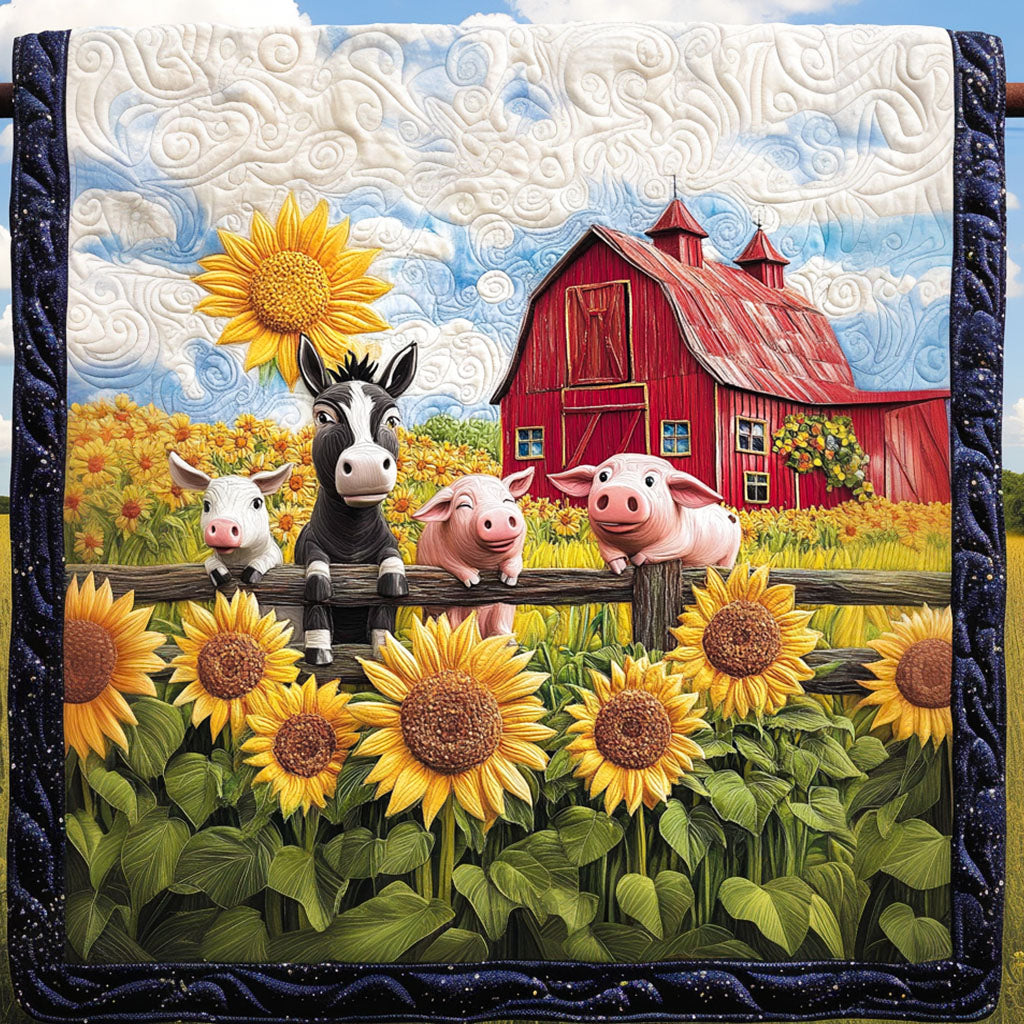 Farmyard Pals Quilted Blanket Holiday Throw Blanket Presents For Farmers