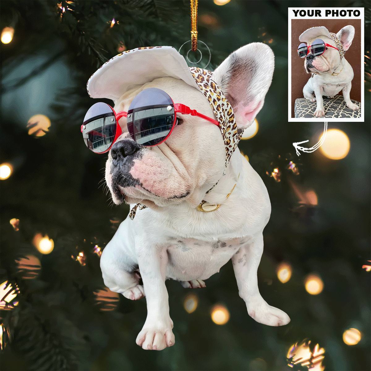 Fashion Icon Personalized Photo Mica Ornament Gift For Dog Lovers Pet Lovers Dog Mom