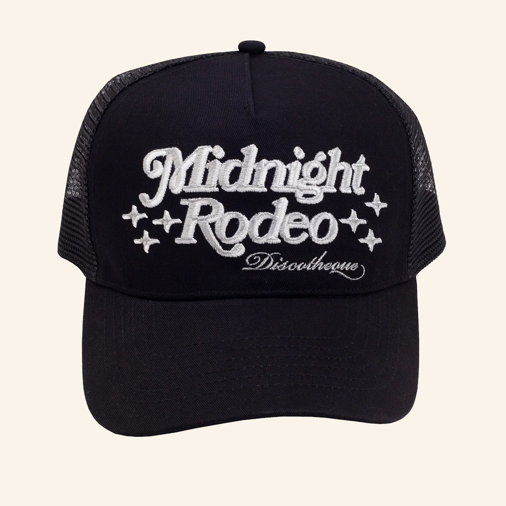 Fashion Moves Forward Merch Midnight Rodeo Discotheque Trucker Hat Embroidered Gifts For Him