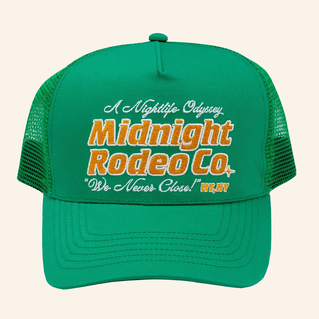 Fashion Moves Forward Merch Midnight Rodeo Nightlife Odyssey Trucker Hat Embroidered Gifts