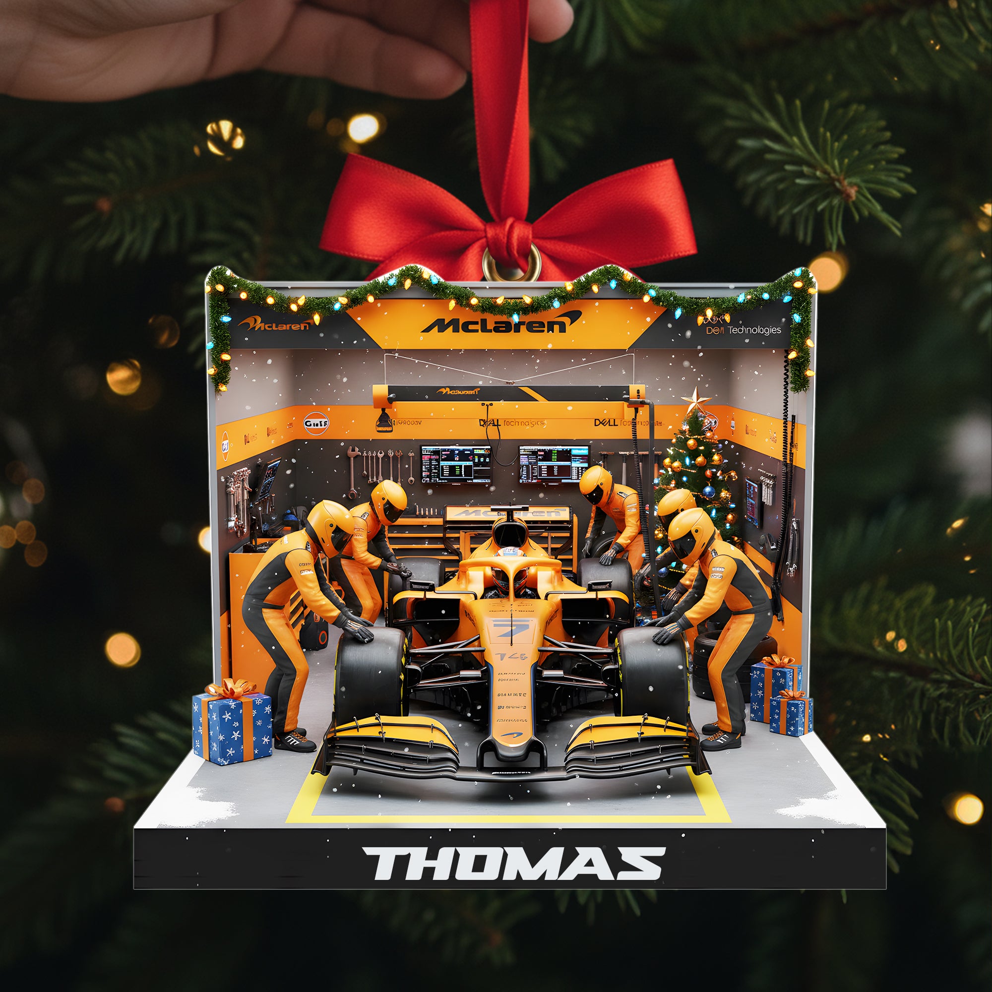 Fast Track Car Acrylic Ornament - Personalized Gift For Racing Lovers - Christmas Ornament Gift Idea