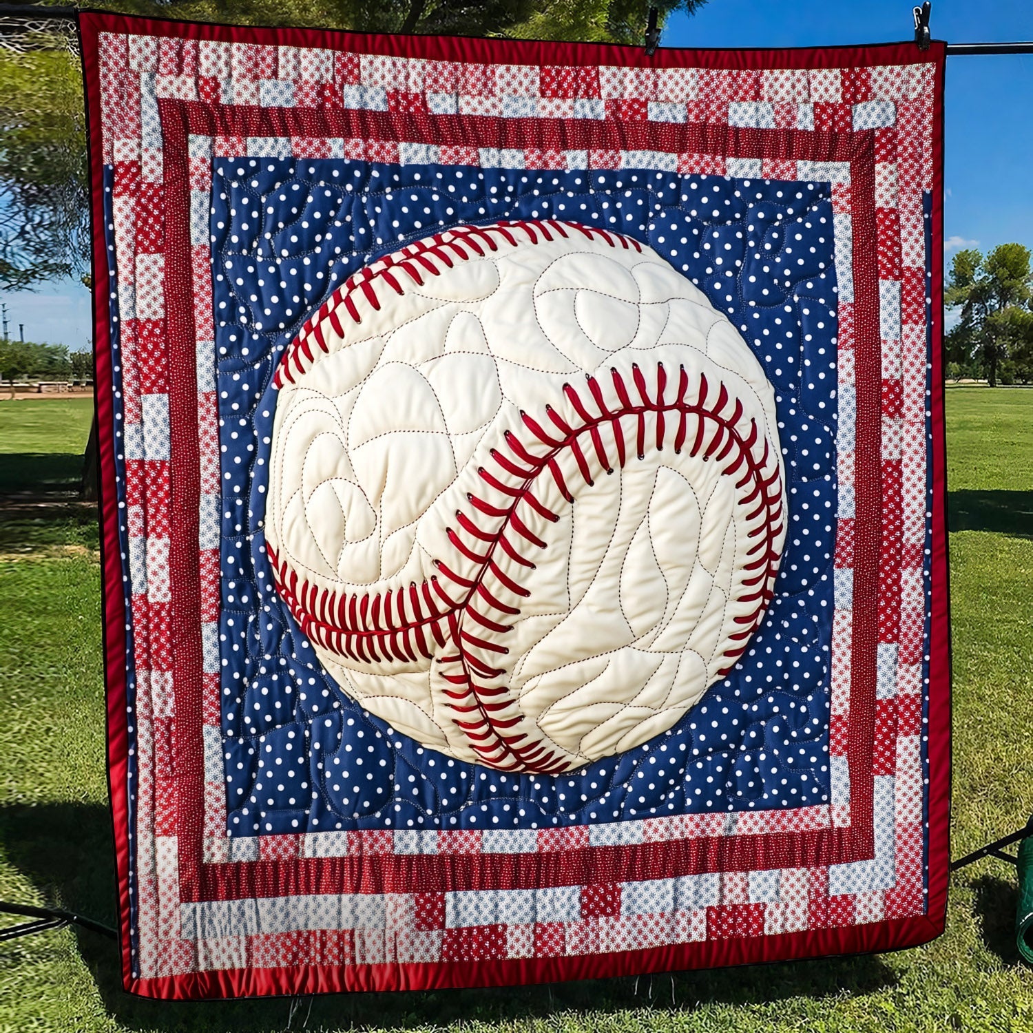 Fastball Frenzy Quilted Blanket Baseball Christmas Gifts