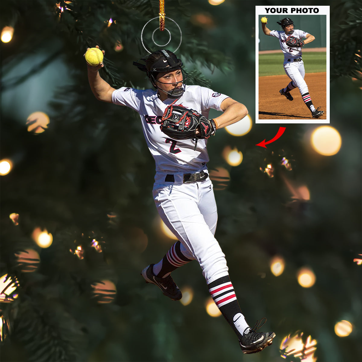 Fastpitch Queen Personalized Photo Mica Ornament Christmas Gift For Softball Lovers So 2