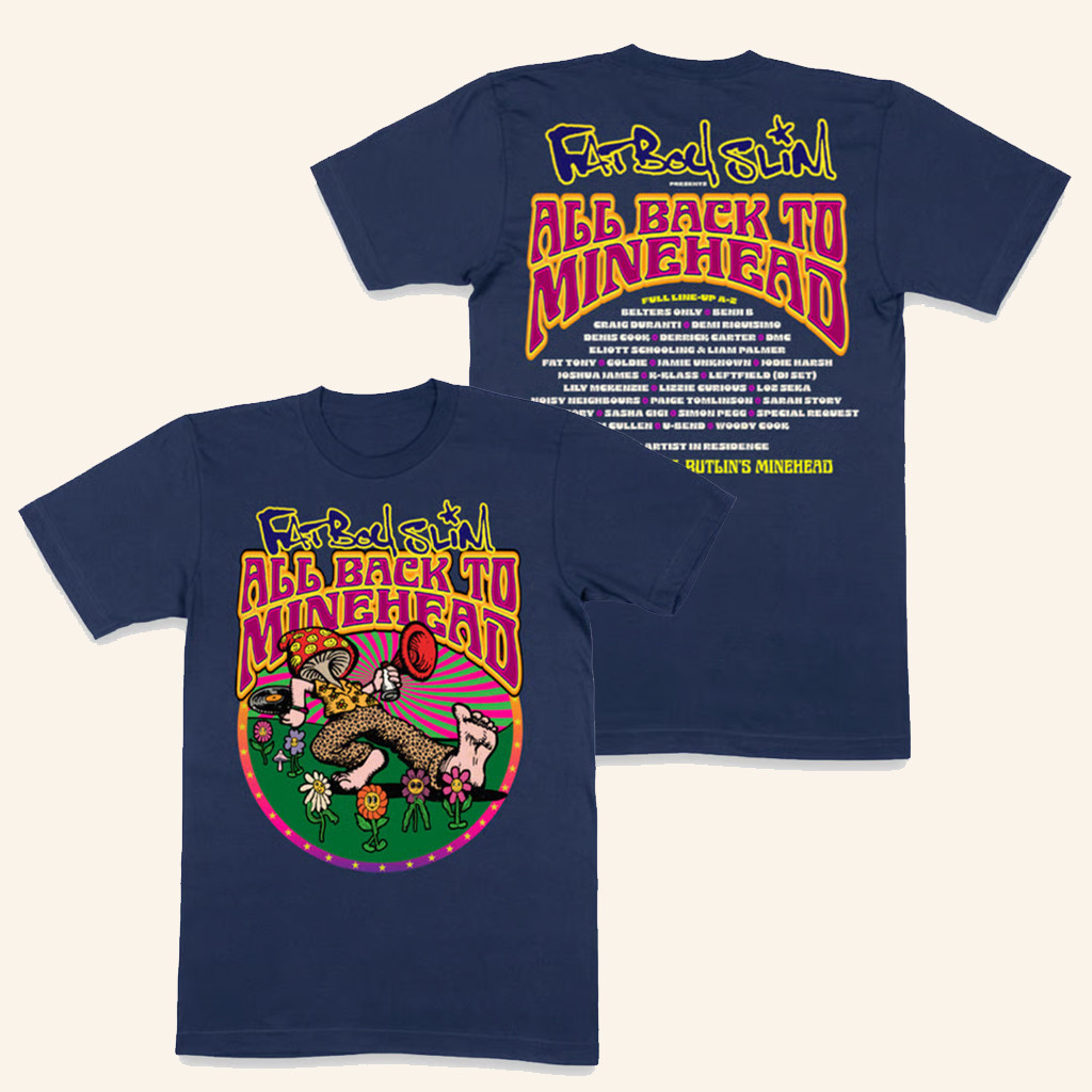 Fatboy Slim Merch Navy All Back To Minehead Event 2025 T-Shirt Gifts For DJ Fans