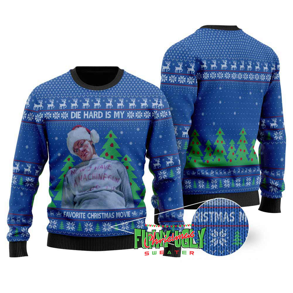 Favorite Die Hard Christmas Movie Ugly Sweater Royal Best Christmas Merch Gift for Family and Friends