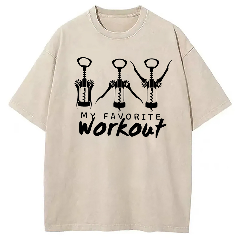Favorite Workout Washed T-Shirt Funny Aesthetic Trendy Apparel Gifts For Besties