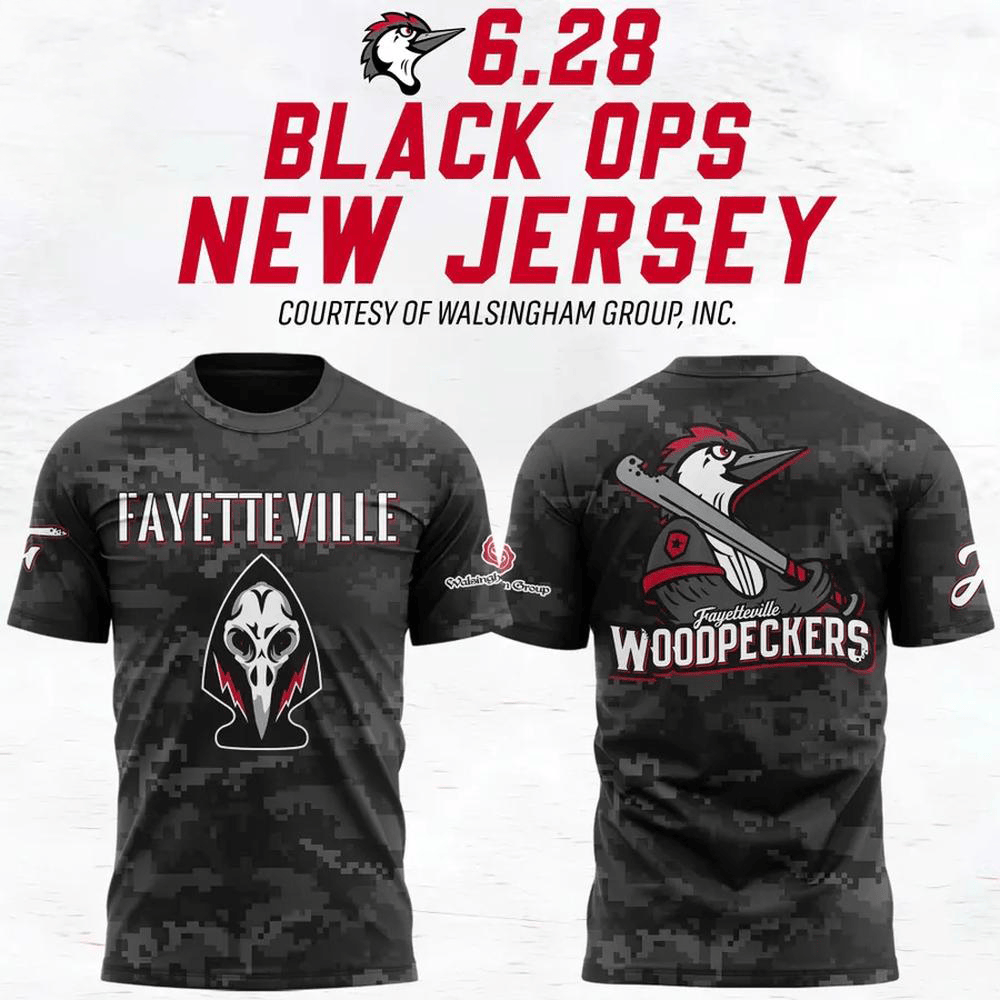 Fayetteville Woodpeckers Black Ops Limited Edition T-Shirt Best Gifts For Baseball Fans