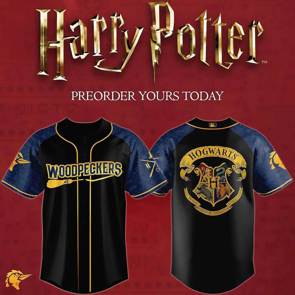 Fayetteville Woodpeckers x Harry Potter Limited Edition Baseball Jersey Gifts For Baseball Lovers