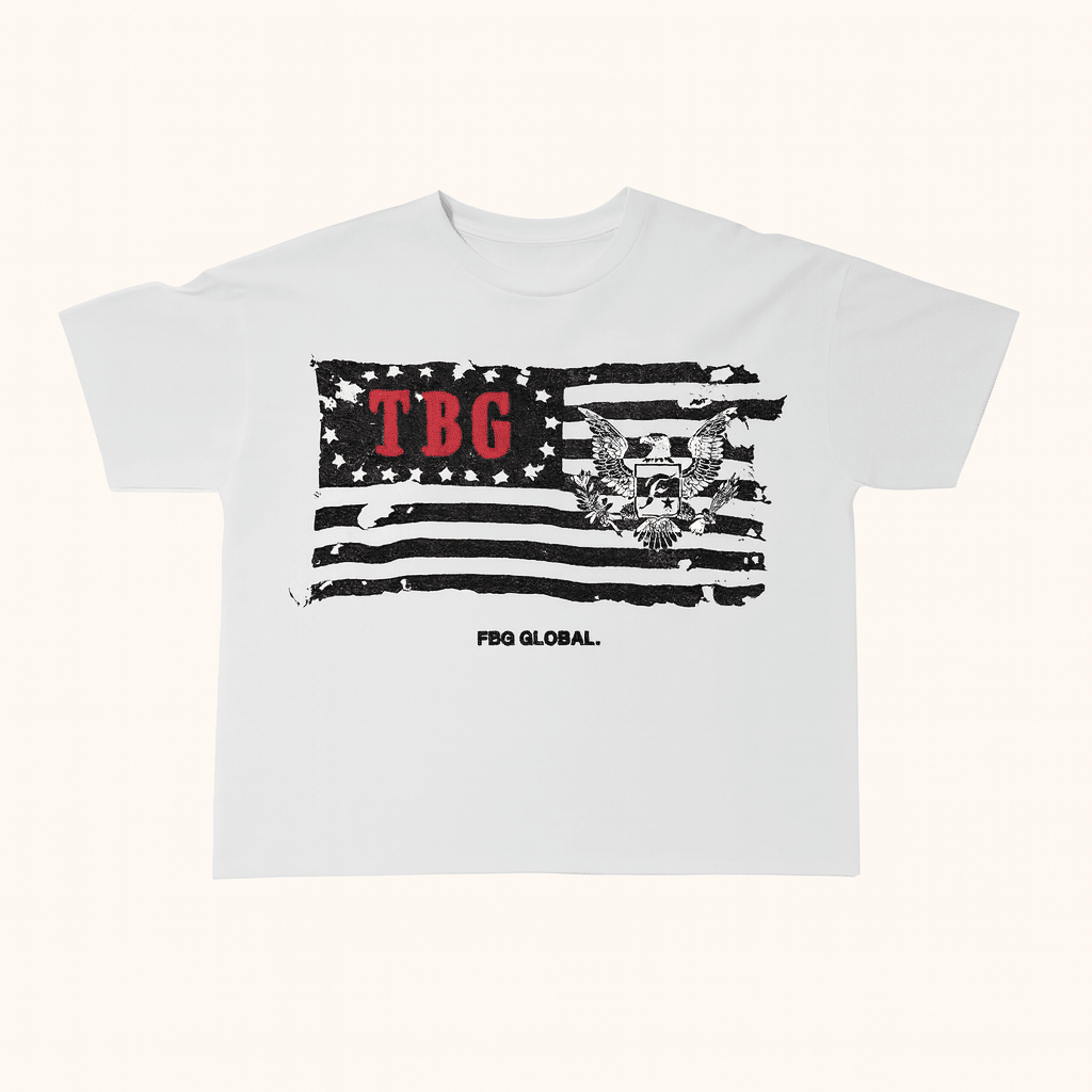 FBG Freebandz Merch FBG Global Flag Cropped Shirt White Christmas Gifts For Her