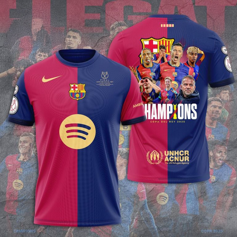 FC Barcelona Champions Copa De Rey 2025 T-Shirt Gift For FC Barcelona Fans