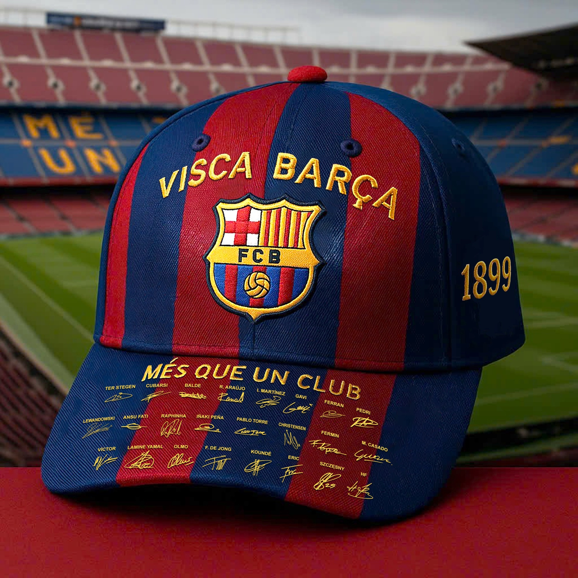 FC Barcelona Visca Barca 1899 Hat Merchandise Ball Cap Gifts For Barcelona Fans For Him