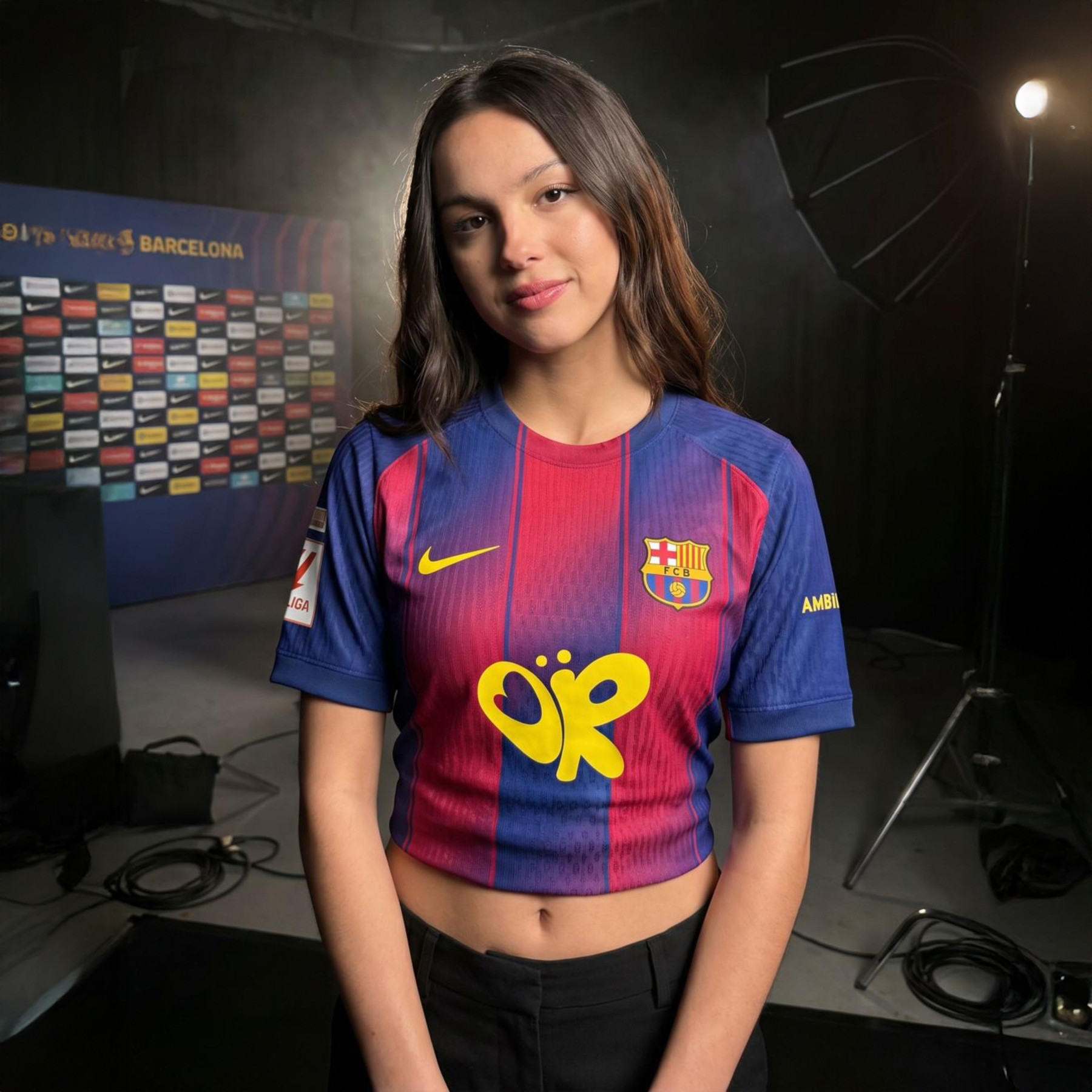 FC Barcelona X Olivia Rodrigo Collab Cropped Shirt 2026 Fan Merch Gifts For Sisters
