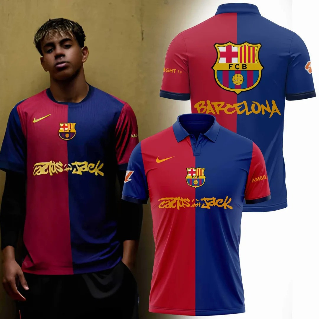 FC BARCELONA x TRAVIS SCOTT 24 25 Men's Polo Good Gifts For Soccer Fans