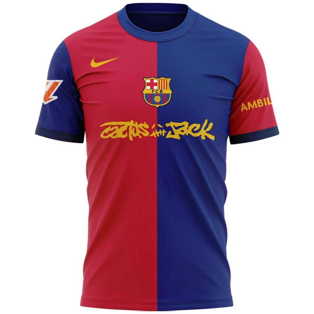 FC Barcelona x Travis Scott 24 25 Men's T-Shirt Present Gifts Idea For Fan Lovers