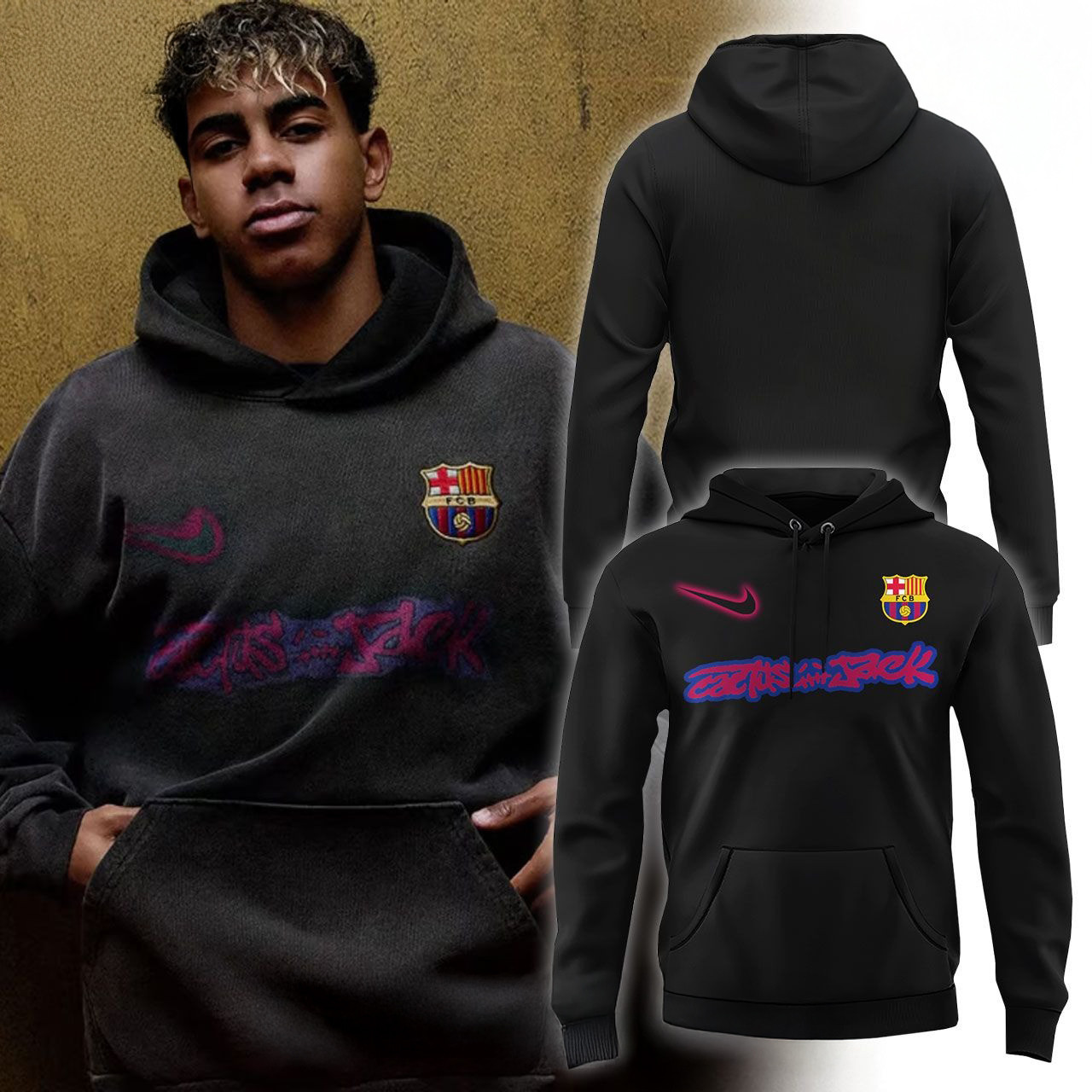 FC Barcelona x Travis Scott Special Cactus Jack Hoodie Gift For FC Barcelona Fans