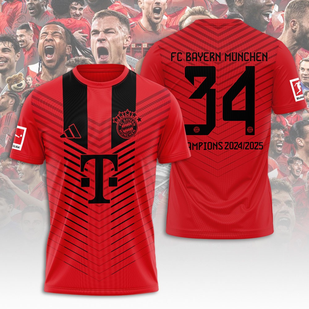 FC Bayern Munchen Championships 2025 T-Shirt Cool Gifts For Football Lovers