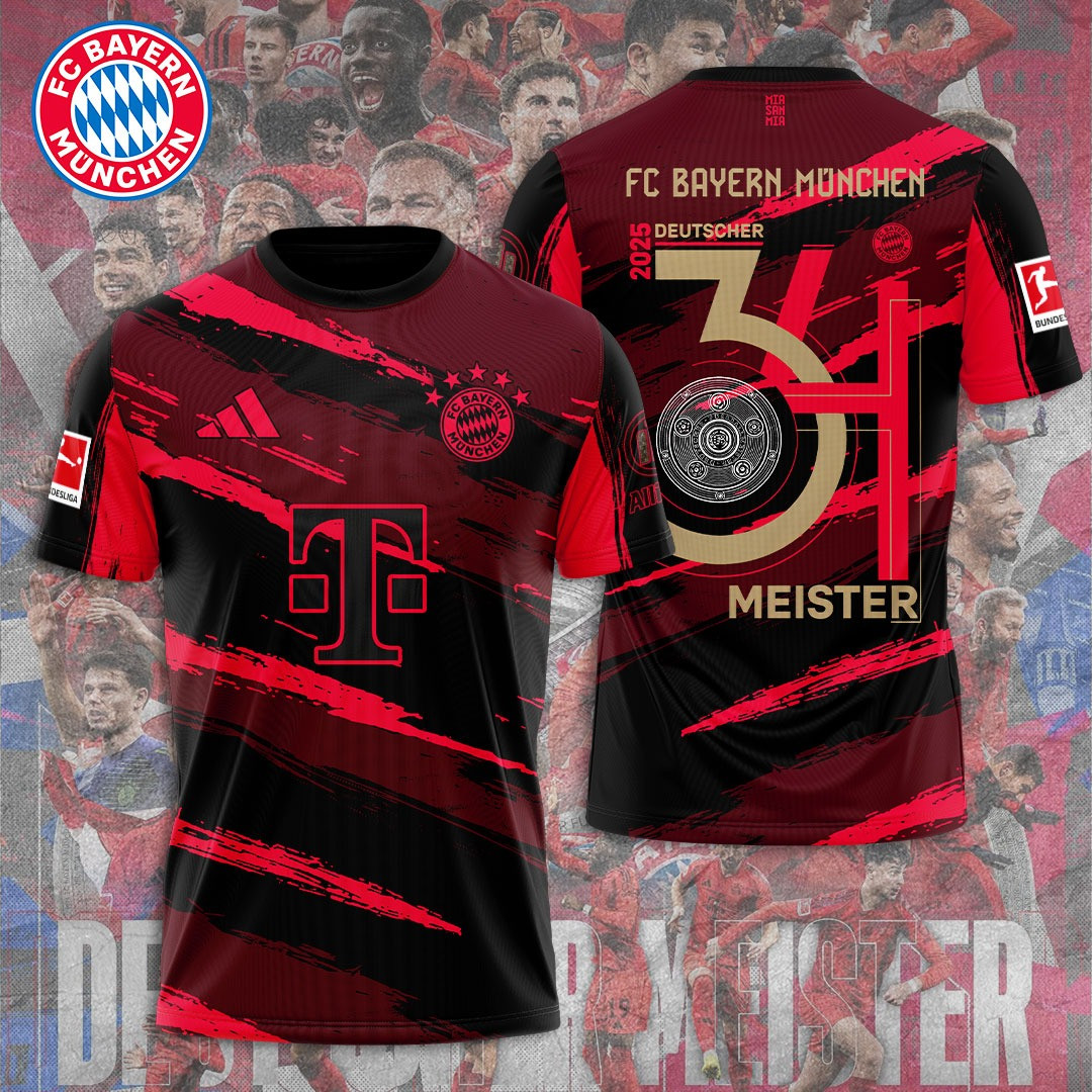FC Bayern Munchen Deutscher 2025 T-Shirt Cool Gifts For Football Lovers