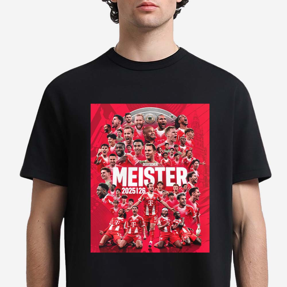 FC Bayern Munich Deutscher Meister 2025 26 Champions T-Shirt FC Bayern Champions Shirt