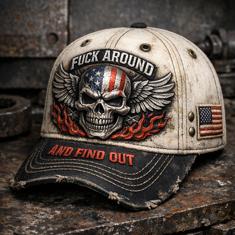 Fck Around And Find Out Skull Hat Proud Veteran Baseball Cap Unique Gift For Him
