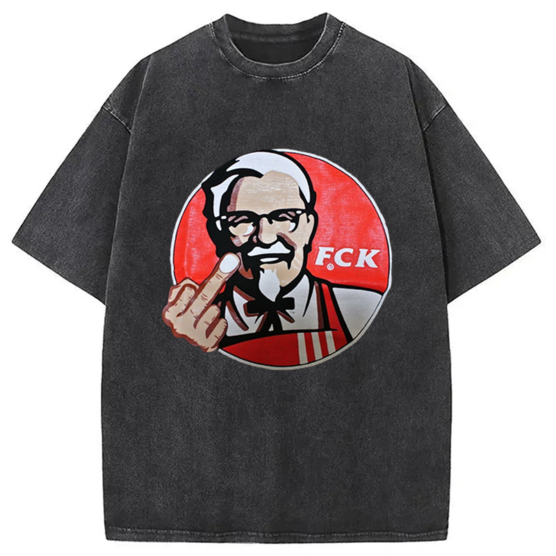 FCK Funny Meme Washed T-Shirt Retro Humor Outfit Idea Gifts For BFF