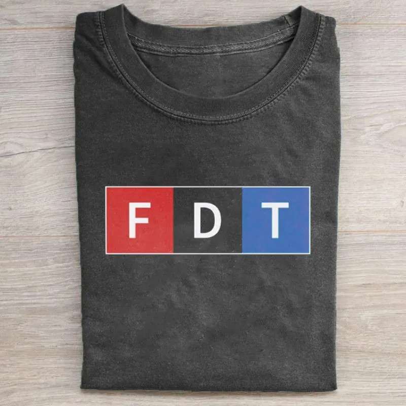 FDT Block Letter T-Shirt Anti Trump Protest Graphic Tee Gift For Voters