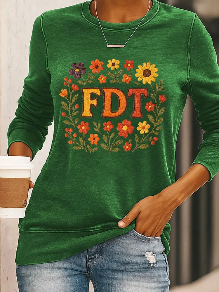 FDT Floral Sweatshirt Anti Trump Apparel Democrat Political Gifts For Her
