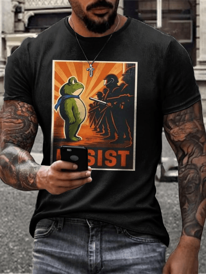 FDT Frog Against The Machine T-shirt No Kings Shirt Democracy Clothing Store Gift for Men
