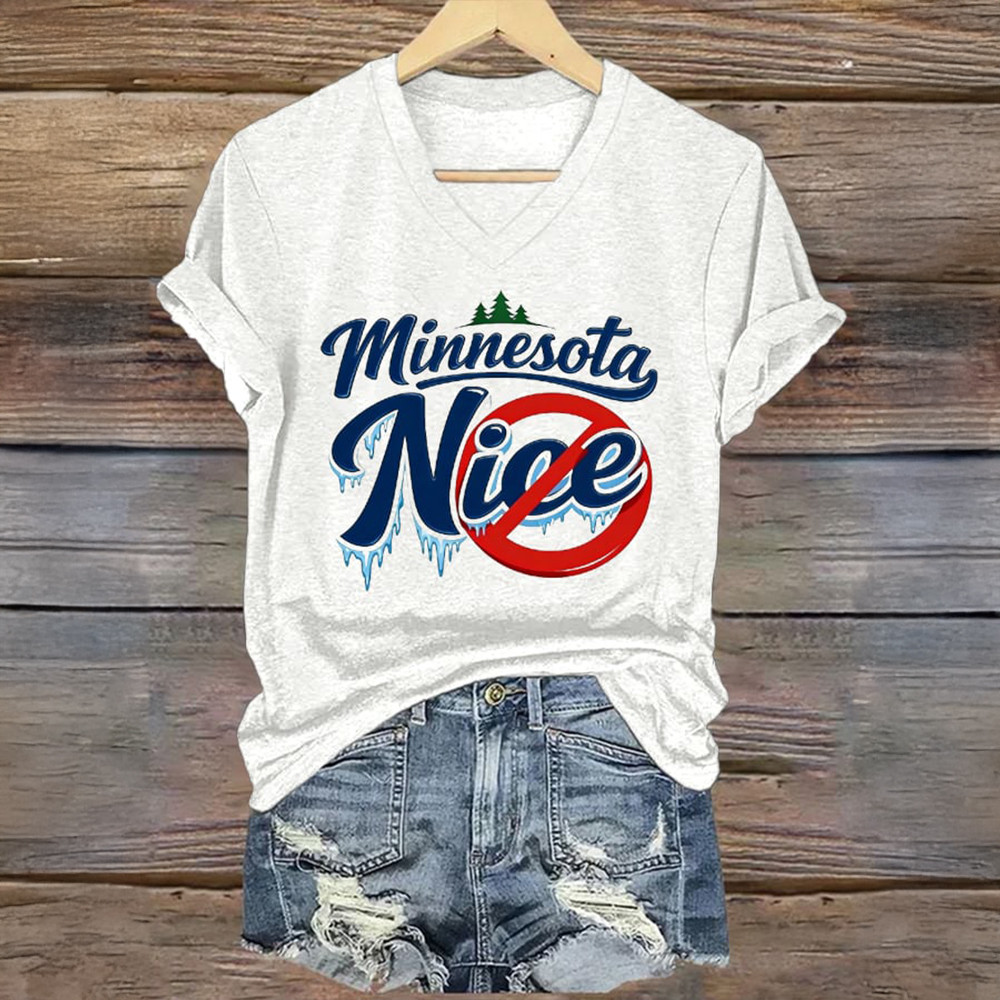 FDT Minnesota No ICE V-Neck Shirt Alex January 13 Alex Pretti Merchandise