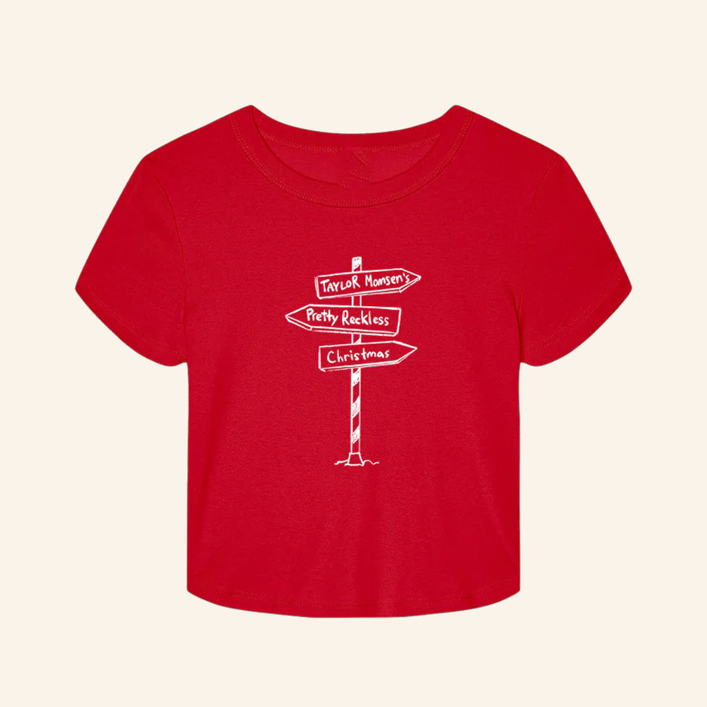 Fearless Records Merch Taylor Momsen Pretty Reckless Holiday Sign Baby Tee Gifts For Girlfriend